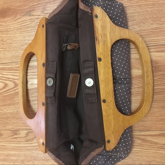 J. Crew Purse Brown Polka Dots - Picture 2 of 3